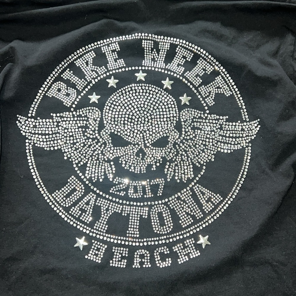 Biker Clothing Company Black vintage Daytona beach 76 XL 76 anniversary